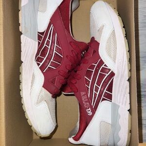 Asics Burgundy and White Gel-Lyte V Sneakers